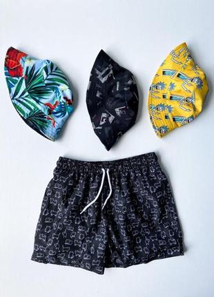 Шорти пляжні чоловічі плавки літні cinemato чорні | плавальні шорти з сіткою топ якості4 фото