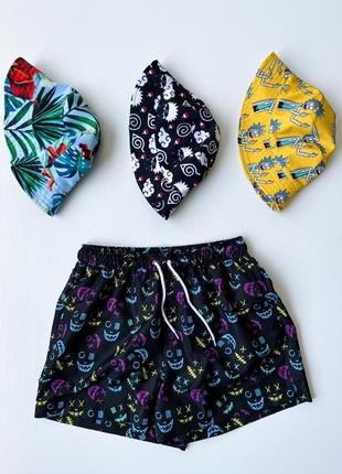 Шорти пляжні чоловічі плавки літні cinemato чорні | плавальні шорти з сіткою топ якості2 фото