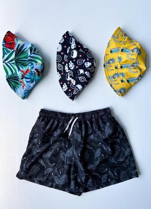 Шорти пляжні чоловічі плавки літні cinemato чорні | плавальні шорти з сіткою топ якості3 фото