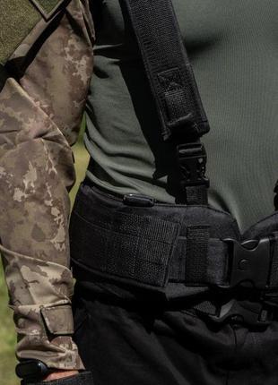 Ремінно-плечова система тактичне розвантаження рпс військова армійська всу ущільнена ізолоном 10 чорна3 фото