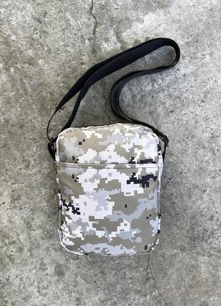 Барсетка мужская камуфляжная taktic хаки темный камуфляж  сумка через плечо мессенджер тканевый милитари3 фото