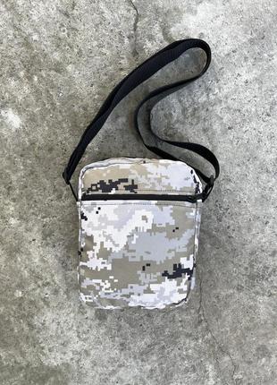 Барсетка мужская камуфляжная taktic хаки темный камуфляж  сумка через плечо мессенджер тканевый милитари4 фото