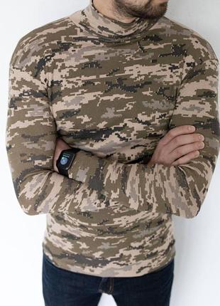 Гольф мужской теплый камуфляжный kemri на флисе хаки кофта осенняя весенняя классическая5 фото