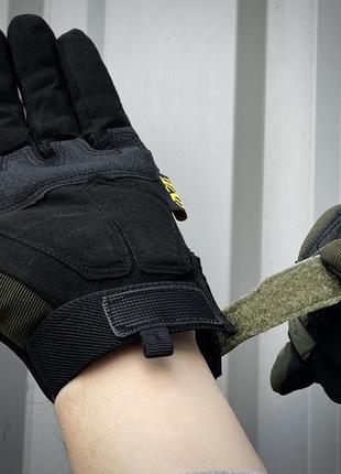 Рукавиці тактичні повнопалі чоловічі m-pact хакі штурмові рукавиці армійські захисні3 фото