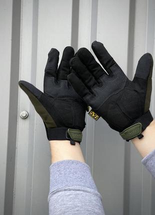 Рукавиці тактичні повнопалі чоловічі m-pact хакі штурмові рукавиці армійські захисні6 фото