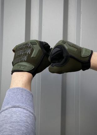 Рукавиці тактичні повнопалі чоловічі m-pact хакі штурмові рукавиці армійські захисні4 фото