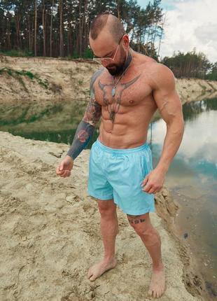 Шорты пляжные мужские as голубые мужские шорты плавки купательные плавательные на пляж4 фото