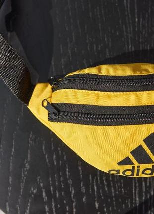 Сумка через плече adidas (адідас) жовта  бананка чоловіча жіноча сумка на пояс тканинна3 фото