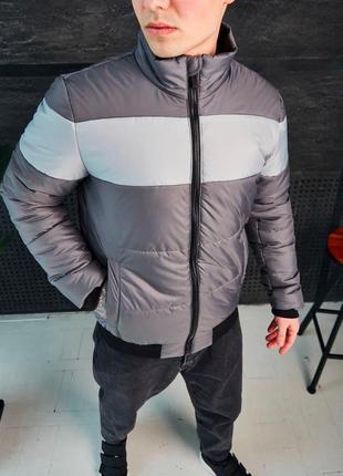 Куртка мужская демисезонная до 0*с as весенняя осенняя черно-белая бомбер мужской теплый3 фото