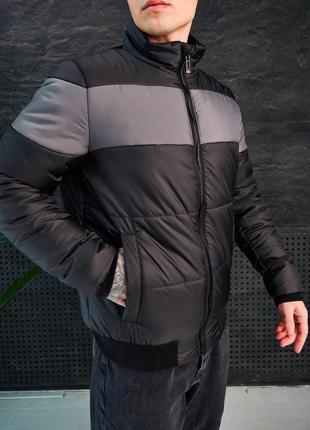 Куртка мужская демисезонная до 0*с as весенняя осенняя черно-белая бомбер мужской теплый5 фото