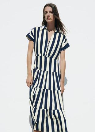 Zara -60% 💛 платье лен роскошное коттон стильное м, l8 фото