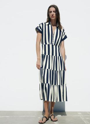 Zara -60% 💛 платье лен роскошное коттон стильное м, l1 фото