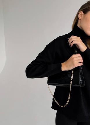 Сумка багет женская на плечо repy черная женская сумка классическая из эко-кожи2 фото