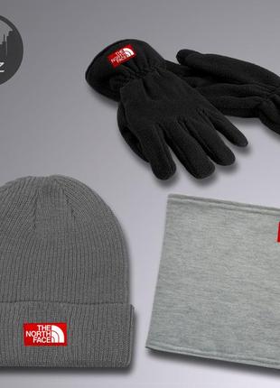 Комплект шапка + рукавиці + баф supreme gloves до -25*с чорний | комплект зимовий чоловічий жіночий суприм10 фото