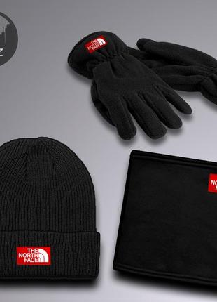 Комплект шапка + рукавиці + баф supreme gloves до -25*с чорний | комплект зимовий чоловічий жіночий суприм9 фото