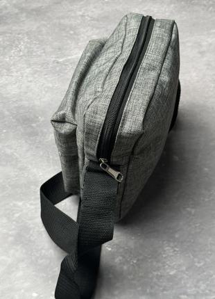 Барсетка на плечо мужская intru серая | мессенджер тканевый | сумка через плечо спортивная2 фото