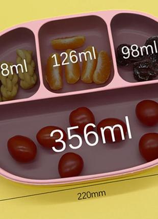 Набор посуды 2life четырехсекционная тарелка d16, глубокая тарелка y11, слюнявчик и ложка голубая (n-10556)2 фото