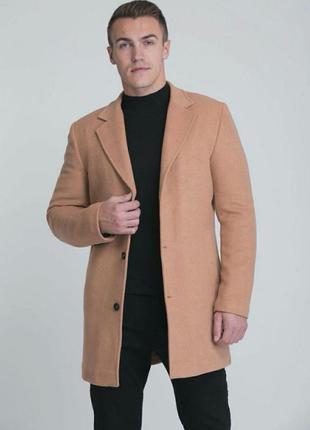 Пальто мужское демисезонное весеннее осеннее as бежевое пальто деловое мужское повседневное1 фото