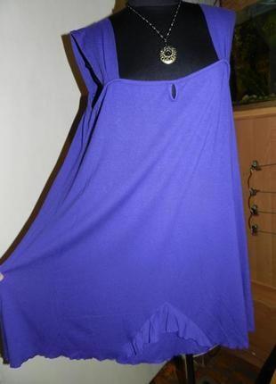 Натуральная,трикотажная-стрейч блузка-туника-трапеция,большого размера,jeins1 фото