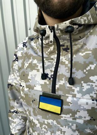 Куртка чоловіча тактична tera піксель камуфляж з липучками хакі вітровка анорак чоловіча осінка весняна5 фото