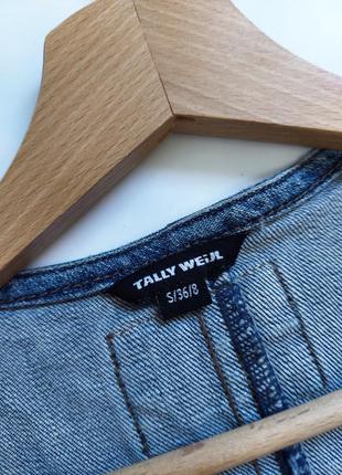 Женская джинсовая синяя жилетка на пуговицах с карманами от бренда tally weijl2 фото