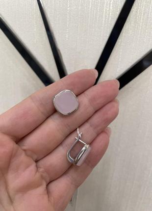 Серебряные серьги с кварцем 925 проба (серебро, серебро, серьги)