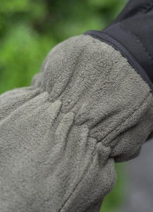 Перчатки тактические военные мужские hard флисовые хаки | перчатки утепленные на зиму4 фото