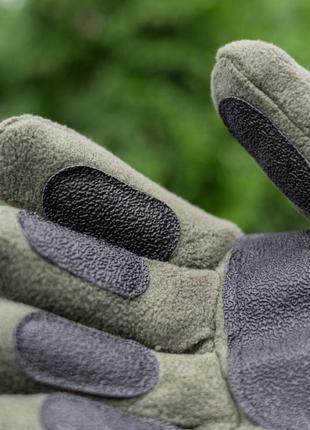 Перчатки тактические военные мужские hard флисовые хаки | перчатки утепленные на зиму2 фото