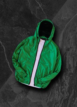 Ветровка мужская плащевка весенняя осенняя летняя zipper зеленая куртка легкая весна осень лето1 фото