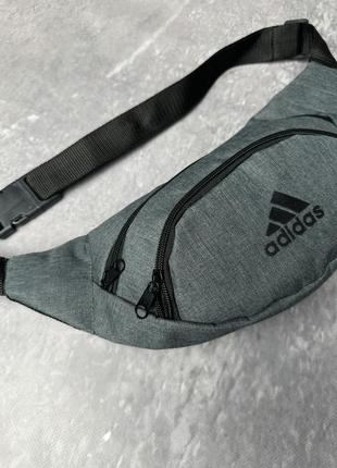 Сумка через плече adidas (адідас) синя  бананка чоловіча жіноча сумка на пояс тканинна6 фото