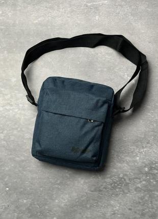 Барсетка на плечо мужская intru синяя меланж | мессенджер тканевый | сумка через плечо спортивная1 фото