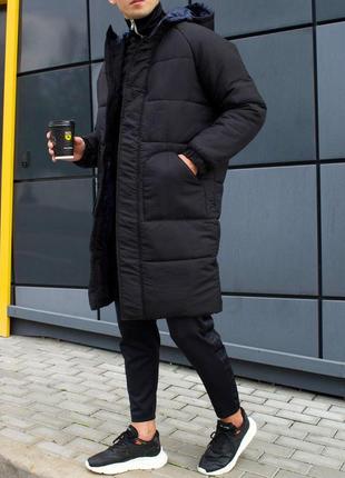 Парка мужская зимняя теплая ram до -30*с черная  куртка мужская удлиненная зима  пальто4 фото