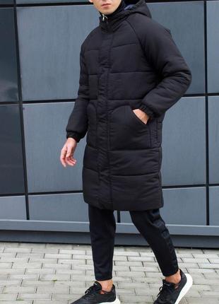 Парка мужская зимняя теплая ram до -30*с черная  куртка мужская удлиненная зима  пальто2 фото
