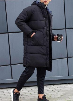 Парка мужская зимняя теплая ram до -30*с черная  куртка мужская удлиненная зима  пальто5 фото