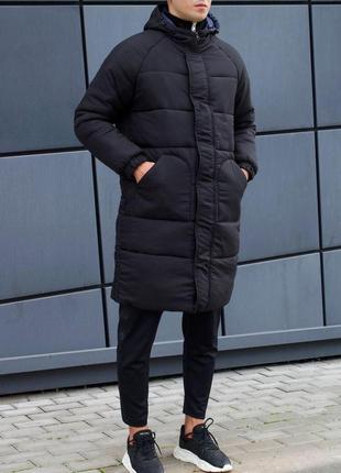 Парка мужская зимняя теплая ram до -30*с черная  куртка мужская удлиненная зима  пальто3 фото