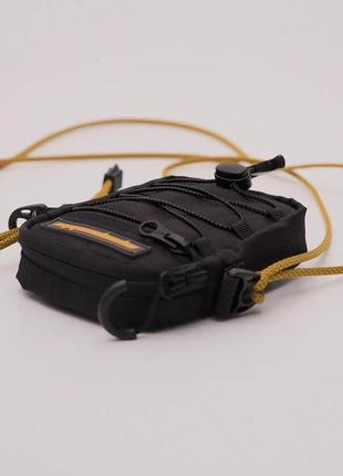 Мессенджер сумка мужская через плечо повседневная mini черная на плечо  барсетка небольшая тканевая плечевая10 фото
