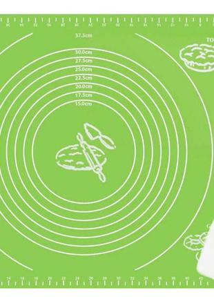 Набор силиконовый антипригарный коврик 50 х 40 см зеленый и лопатка с антипригарным покрытием (n-1258)