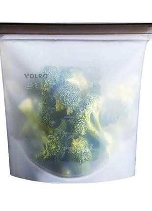 Силиконовый пищевой судок volro многоразовый универсальный объем 4 л белый (vol-537)1 фото