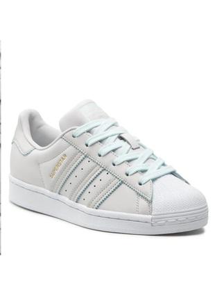 Кроссовки adidas superstar серые мятные3 фото