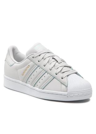 Кроссовки adidas superstar серые мятные1 фото