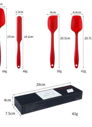 Набір кухонного приладдя 6 в 1 червоний і антипригарний килимок для bbq бронзовий (vol-1232)2 фото