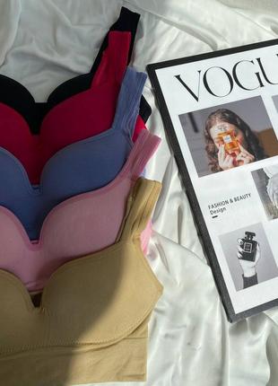 Бесшовный бюстгальтер 3d топ без косточек пуш-ап 5 цветов8 фото