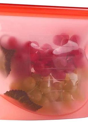 Силіконовий харчової судок багаторазовий універсальний об'єм 1,5 л червоний (vol-1777)