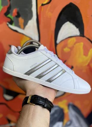 Adidas кеды мокасины 38,5 размер кожаные белые оригинал1 фото