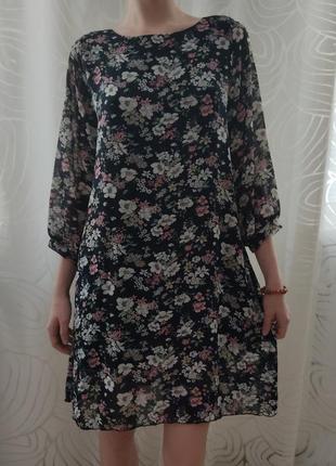 Шифоновое  платье с цветочным принтом6 фото
