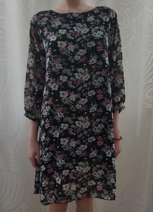 Шифоновое  платье с цветочным принтом8 фото