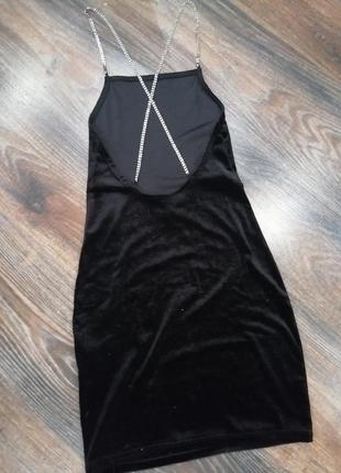 Черное мини платье h&amp;m 👗 xs3 фото