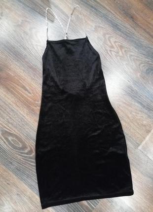 Черное мини платье h&amp;m 👗 xs6 фото