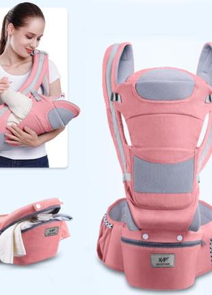 Хипсит, эрго-рюкзак, кенгуру переноска baby carrier 6 в 1 pink и игрушка кот c печеньем пушин кэт (n-2841)3 фото