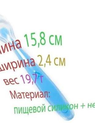 Набір посуду 2life силіконова тарілка y12, ложка і слюнявчик блакитний2 фото